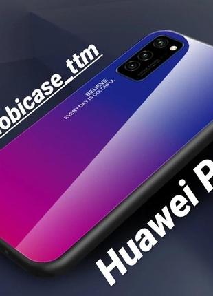 Чехол gradient для телефону huawei p40 градиент чохол на хуавей р40 п40 стеклянный градиентый бампер3 фото