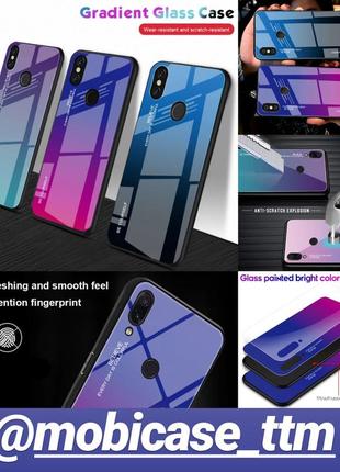 Чохол gradient для телефона xiaomi redmi note 7 на саомі ксіоміредмі ноті нот 7 градієнт чохол скляний4 фото