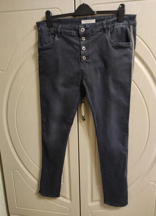 Женские джинсы скинны с лампасами р.50/eur424 фото