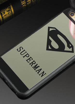 Чехол для iphone 7/8 superman силіконовий дзеркальний чохол на айфон 7/8