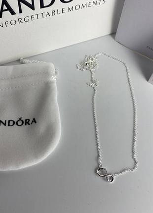 Pandora ожерелье "сияющий символ бесконечности"3 фото