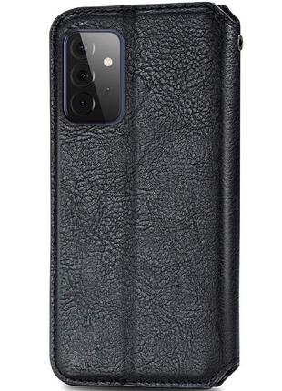 Кожаный чехол книжка getman cubic (pu) для samsung galaxy a72 4g / a72 5g штучна шкіра, слот для візитки, чорний2 фото