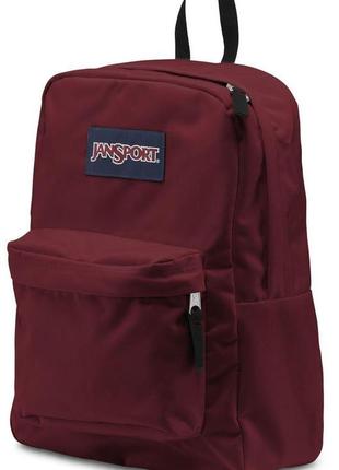 Чоловічий міський рюкзак з поліестеру 25l jansport superbreak бордовий