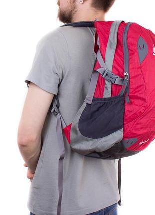 Женский спортивный рюкзак из полиэстера красный с серым onepolar w1755-red5 фото