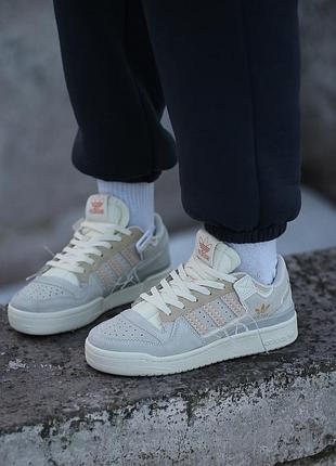 Жіночі кросівки adidas forum 84 low “off white” grey beige женские кроссовки адидас форум серые