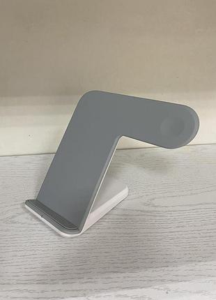 Б/в бездротовий зарядний пристрій 2 в 1 білий