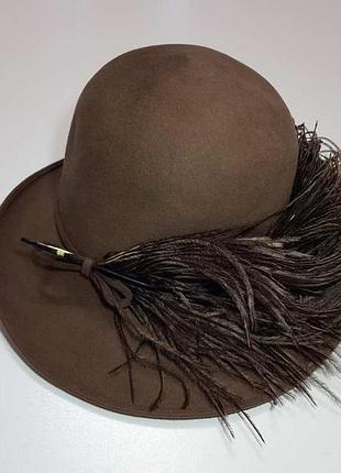 Капелюх з пером страуса, aurel huber, як нова!