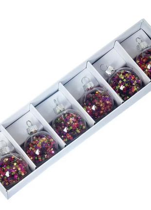 Набор елочных шаров "разноцветные мечты", стеклянная новогодняя елочная игрушка, декор на новый год