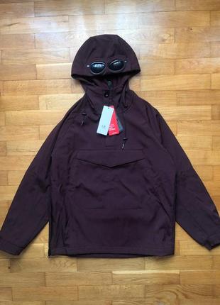 Анорак c.p. company maroon soft shell goggle pullover smock red