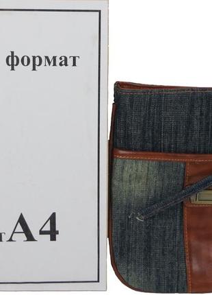 Джинсовая женская сумка на плечо fashion jeans bag темно-синяя9 фото