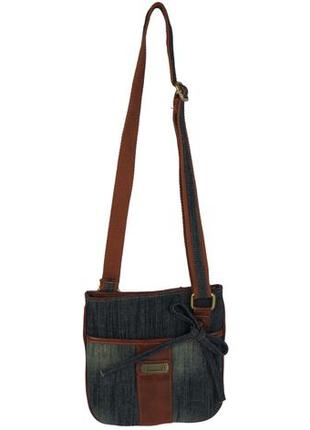 Джинсовая женская сумка на плечо fashion jeans bag темно-синяя