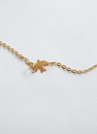 Кулон з пташкою намисто, кольє з чайкою золотиста ланцюжок з птахом підвіска підвіс