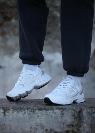 Женские кроссовки new balance 530 white silver New balанс беллые с моребряными вставками4 фото