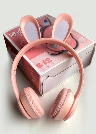 Бездротові навушники bluetooth picun b12 рожеві / навушники bluetooth / дитячі навушники2 фото