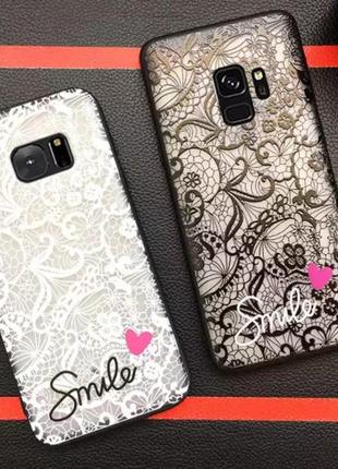 Силіконовий 3d чехол для телефону samsung s6 edge g920 силікон на самсунг гелекси 6 скружево