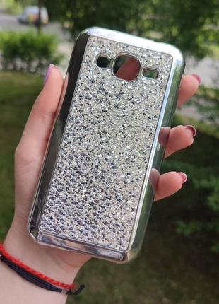 Силіконовий чехол на samsung galaxy j2 j200 2015 з перламутрами силікон для самсунга із блискітками тпу