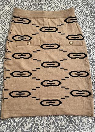 Теплая трикотажная юбка