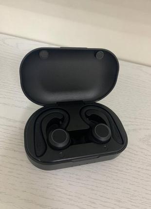 Б/в бездротові навушники apekx be1031-bk bluetooth 5.0, ipx7, мікрофон, зарядний кейс, до 22 годин, чорні