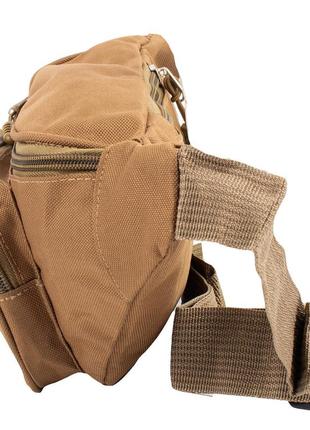 Мужская поясная сумка из ткани бежевая valiria fashion 5detbp8102-125 фото
