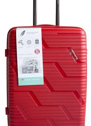 Пластикова маленька валіза з полікарбонату 36l horoso червона