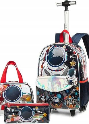 Шкільний набір із 3 предметів: рюкзак на колесах, сумка, пенал1 фото
