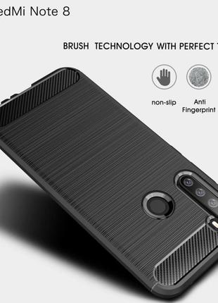 Чехол tpu carbon силиконовый для телефона xiaomi redmi note 8 накладка на сяоми ксиоми редми ноте нот 86 фото