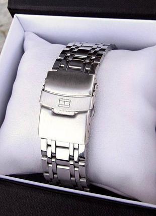 Мужские классические стильные молодежные часы серебряные на руку на металлическом ремешке8 фото