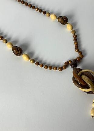 Намисто дерев'яне 39, намисто з дерева, довге намисто, натуральне намисто, велике намисто