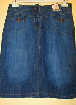 Красивая актуальная джинсовая юбка f&f размер 8
