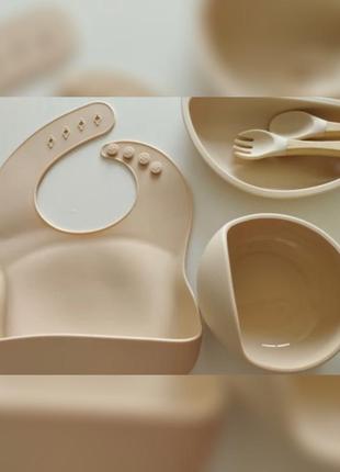 Набір (6 пр.) комплект силіконового посуду силіконовий посуд силиконовая посуда для прикорма детского дитячого2 фото