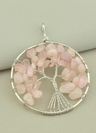 117857 кулон рожевий кварц 60x50 мм.