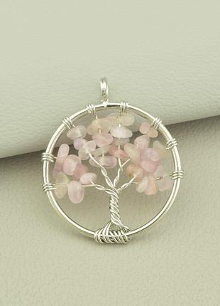 117795 кулон рожевий кварц 28x28мм.