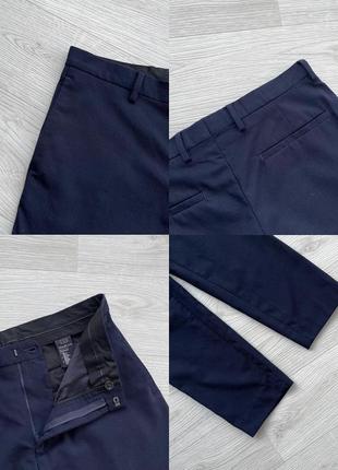 Шикарні класичні штани cos melange wool slim fit pants navy6 фото