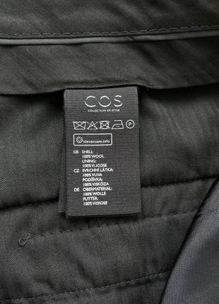 Шикарні класичні штани cos melange wool slim fit pants navy8 фото