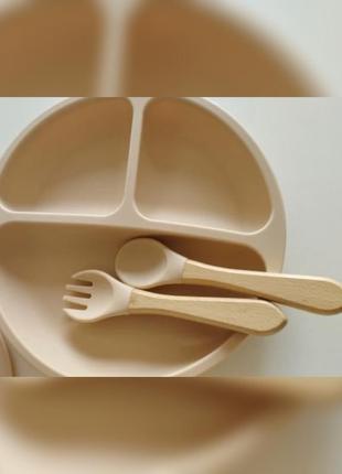 Набір (6 пр.) комплект силіконового посуду силіконовий посуд силиконовая посуда для прикорма детского дитячого4 фото