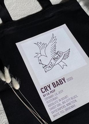 Шоппер с принтом lil peep’a “crybaby”