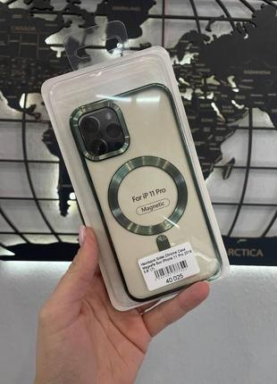 Накладка sides chrome case magsafe box iphone 11 pro,чехол с поддержкой magsafe для iphone 11 pro