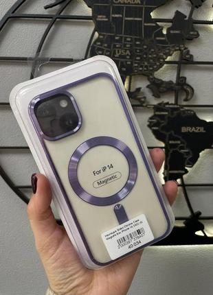 Накладка sides chrome case magsafe box iphone 14,чохол із підтримкою magsafe для айфон 14