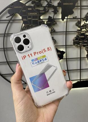 Прозрачный силиконовый чехол для iphone 11 pro, противоударный чехол на айфон 11 про с бортиками