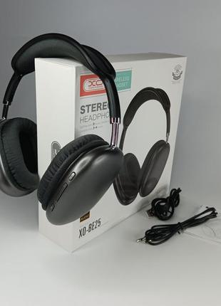 Накладні бездротові bluetooth-навушники xo-be25 стерео навушники з mp3 плеєром чорного кольору