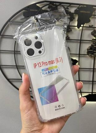 Прозрачный силиконовый чехол для iphone 13 pro max,противоударный чехол на айфон 13 про макс с бортиками