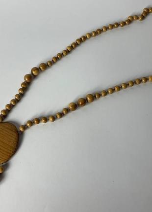 Намисто дерев'яне 51, намисто з дерева, довге намисто, натуральне намисто, велике намисто4 фото