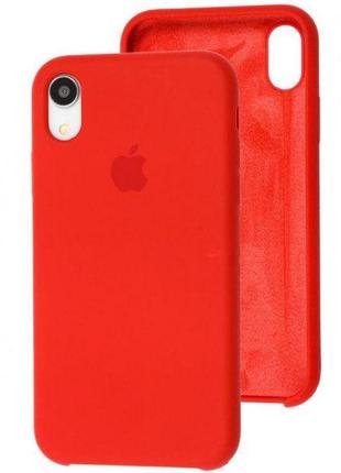 Чехол silicone case с микрофиброй для iphone x/iphone xs, качественный чехол для айфон х/хс (цвет красный)6 фото