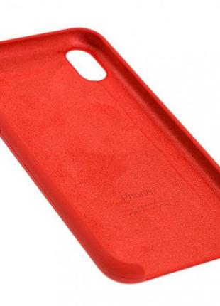 Чехол silicone case с микрофиброй для iphone x/iphone xs, качественный чехол для айфон х/хс (цвет красный)7 фото