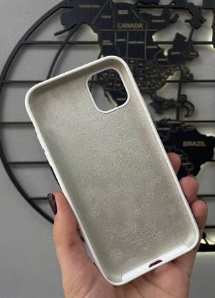 Чехол silicone case с микрофиброй для iphone 11, качественный чехол для айфон 11(цвет белый)5 фото