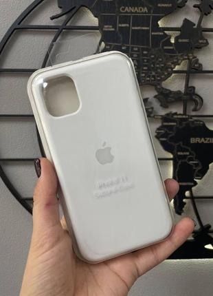 Чехол silicone case с микрофиброй для iphone 11, качественный чехол для айфон 11(цвет белый)1 фото