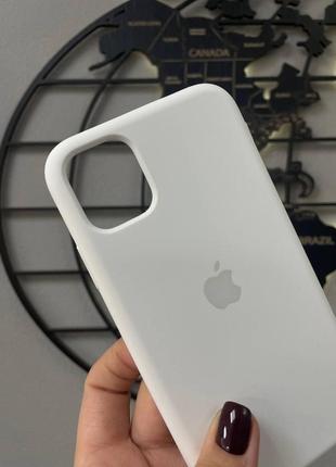 Чехол silicone case с микрофиброй для iphone 11, качественный чехол для айфон 11(цвет белый)4 фото