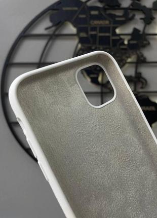 Чехол silicone case с микрофиброй для iphone 11, качественный чехол для айфон 11(цвет белый)6 фото