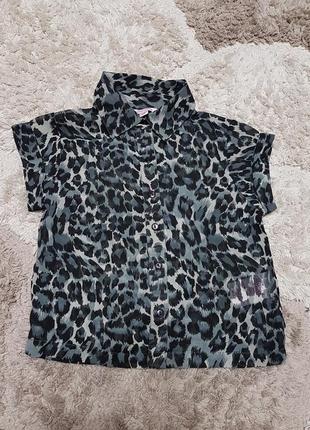 Стильная детская леопардовая блуза от miss e-vie на 7 лет2 фото