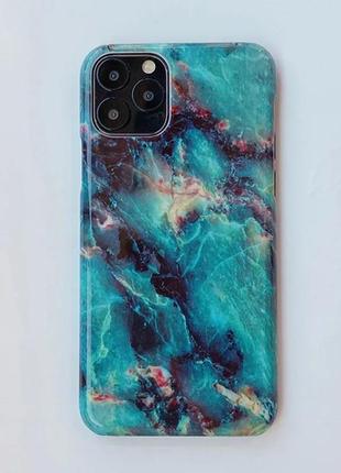 Чохол мармуровий зелений iphone 11max pro